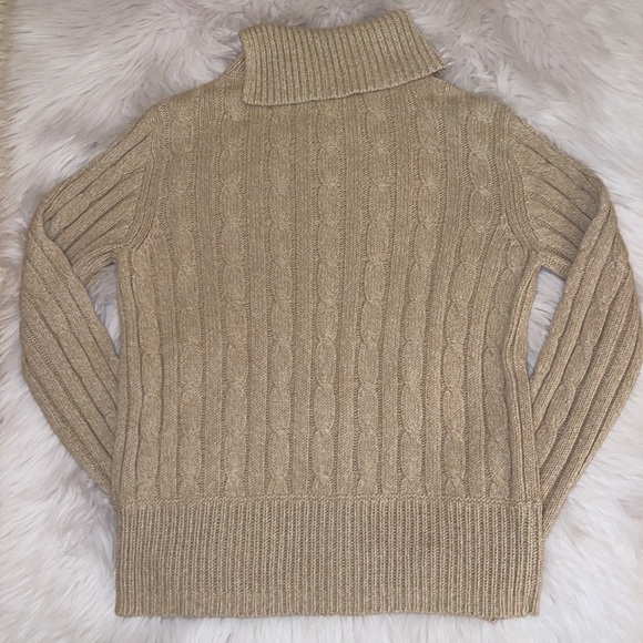 𝅺LIZ CLAIBORNE SPORT Medium Cable Knit Long Sleeve Cowl Neck Sweater - Picture 3 of 8